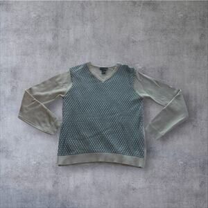 Vtg Conwell Wool Blend Diamond Argyle V-Neck Sweater Grandpa Core Men’s Med Y2K